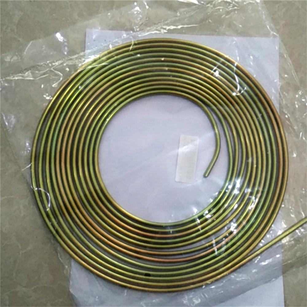 Zinc Steel Brake Line Tubing Kit 3/16 Inches Od 25 Ft Coil Roll With 16Pcs Gold