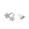 Elegant Two-Way Crystal Snowflake Pearl Stud Earrings for Women