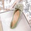 Strass mit Schleife Damen Schuhe Quadratische Zehenpartie Slipper Damen Flats Frühlingstrend Hohe Qualität Mode Elegant Kleiderschuh