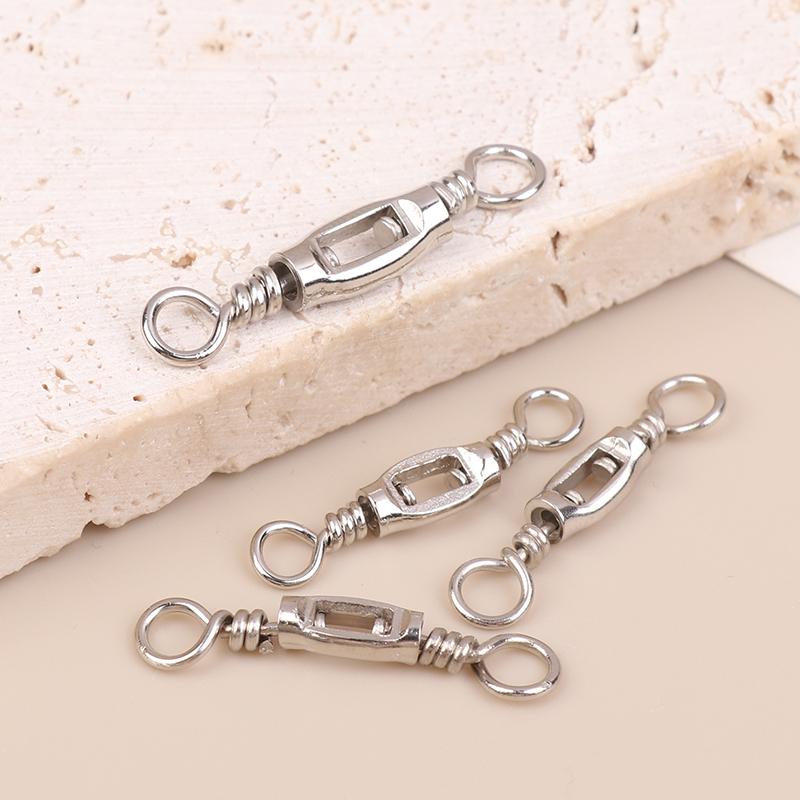 New 20Pcs Fishing Universal Swivel Heavy Duty Stainless Steel Swivels Saltwater Fishing Connector Terminal Tackle