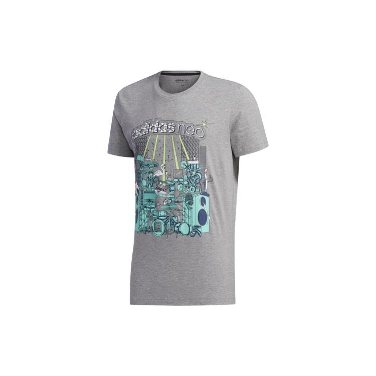 adidas neo M FAVES TEE Sports Short Sleeve Basic Gray Men s FP7297 XXL