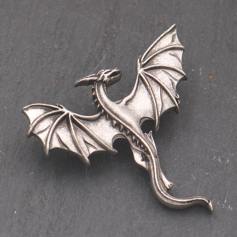 Vintage Viking Dragon Brooch Pin Unisex Alloy Accessory Bold And Unique