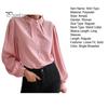 Women Shirt Stand Collar Lantern Long Sleeve Single Breasted Shirt Tops Solid Color Loose Fit Casual Shirt