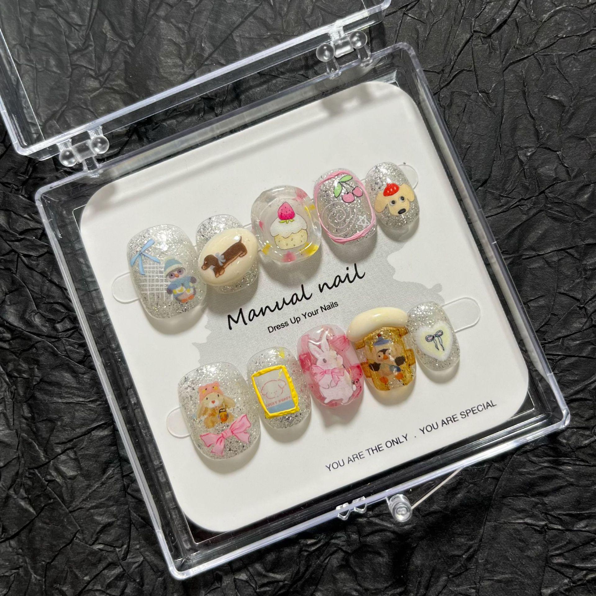 Ручная работа, Мультяшные Девочки, Наклейки для Маникюра - Снимаемые, A612 Medium