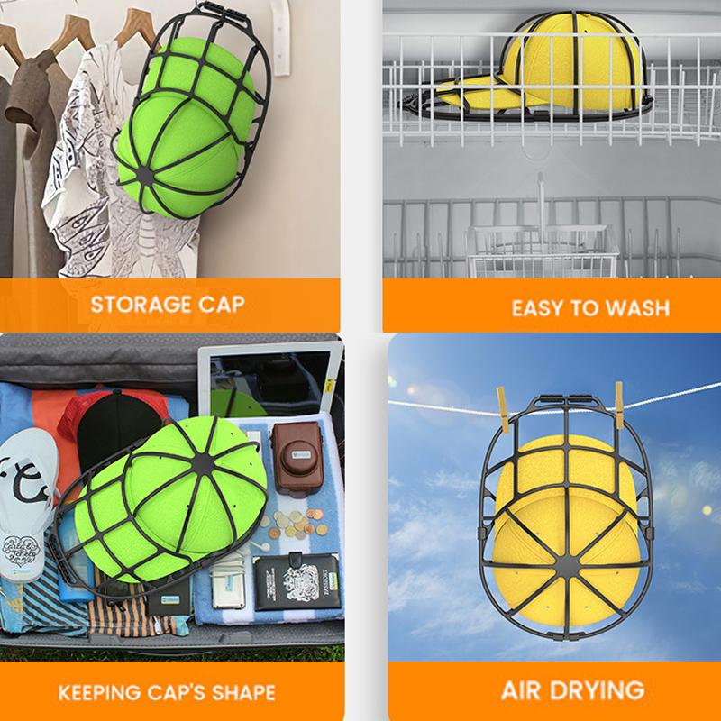 Multifunktionale Baseballkappen-Unterlegscheibe Passender Hut-Unterlegscheibenrahmen PP-Waschkäfig Doppelstöckiger Hutreiniger-Schutz