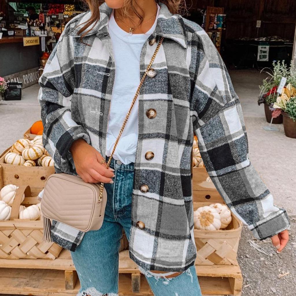Abrigo Mujer Manga Larga Camisa Otoño Invierno Botón Abajo Abrigo Abrigo  Suelto comprar a buen precio — entrega gratuita, reseñas reales con fotos —  Joom