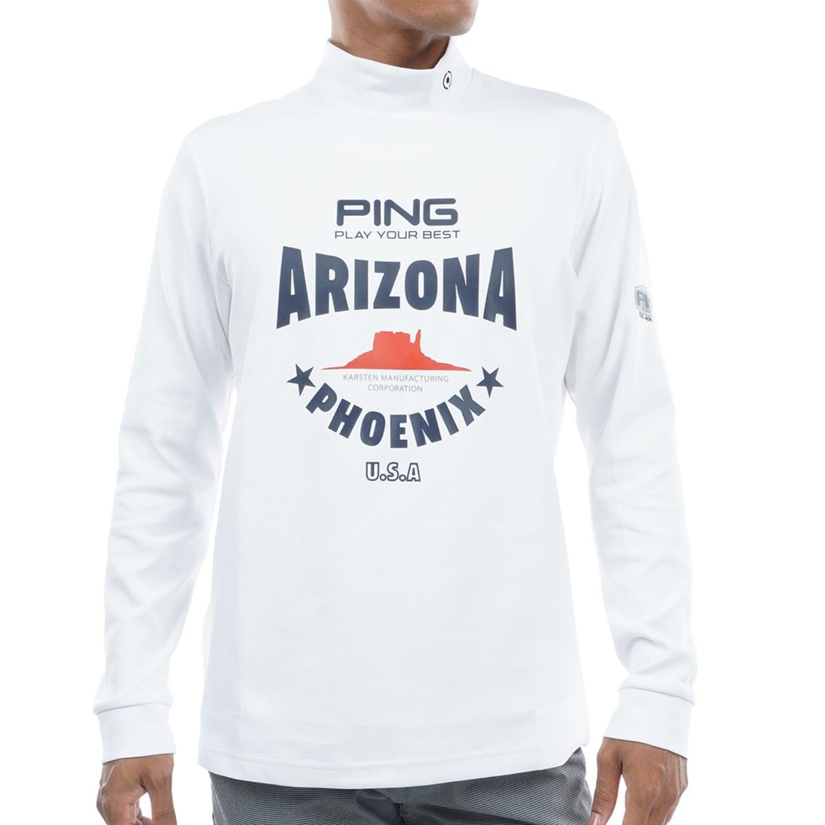 

Ping Apparel Men s Long Sleeve High Neck Shirt (PHOENIX Logo, Stretch) / Golf Undershirt / 621-3269803 030_White L