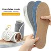 Linen Latex Insoles Unisex Soft Shock Absorption Summer Cool Leisure Sports Latex Insoles Can Be Cut