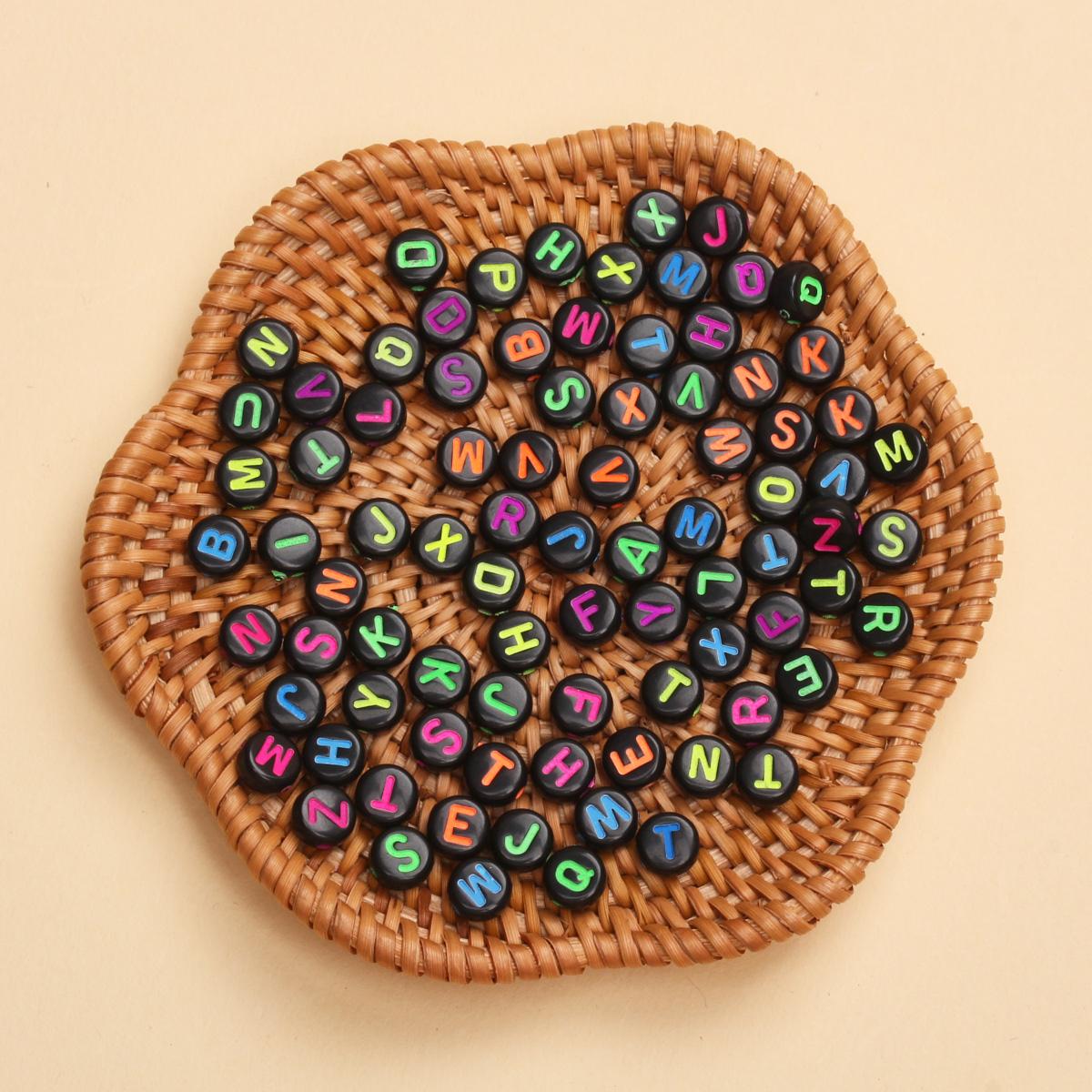 

100 шт. 7 мм бусины с буквами AZ для изготовления ювелирных изделий своими руками браслет аксессуары ручной работы модный материал