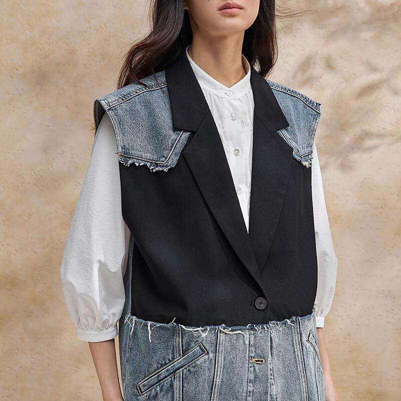 Broadcast Women's Contrast Denim Vest