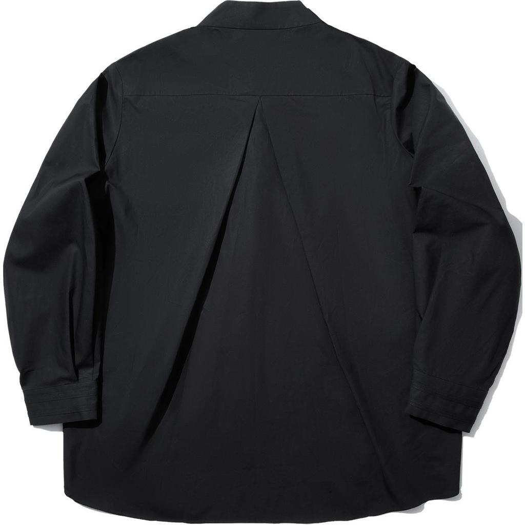 Li Ning Trendy Sports Series Loose Casual Comfortable Stand Collar Long Sleeve Shirt Unisex Shirts Black ASHU585-2