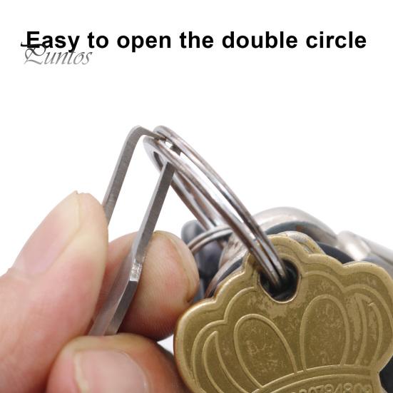 Otwieracz do pierścieni ze stali nierdzewnej z łańcuszkiem koralikowym Przenośne podwójne narzędzia do otwierania pierścieni Akcesoria do wędkowania na świeżym powietrzu