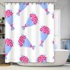 Tropical Print Shower Curtain Waterproof Bathroom Decor Blue Pink Flowers Home Decoration Polyester Fabric 60x72inches Package I