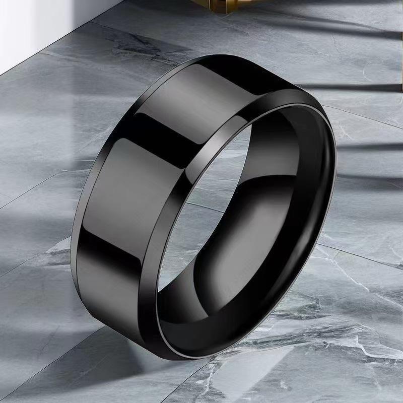 European & American Unisex Titanium Steel 4mm Fashion Ring