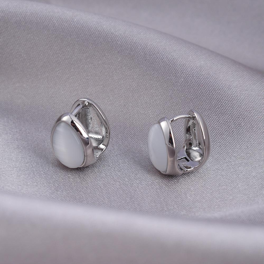 Teardrop Cat's Eye Double-Sided Earrings & Ear Cuffs - Geometric Simple Modern European & American Luxury Stylish Design