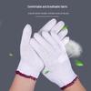 Off-White Thickened Pure Cotton Work Gloves - Durable, Wear-Resistant Labor Protection for Construction Workers