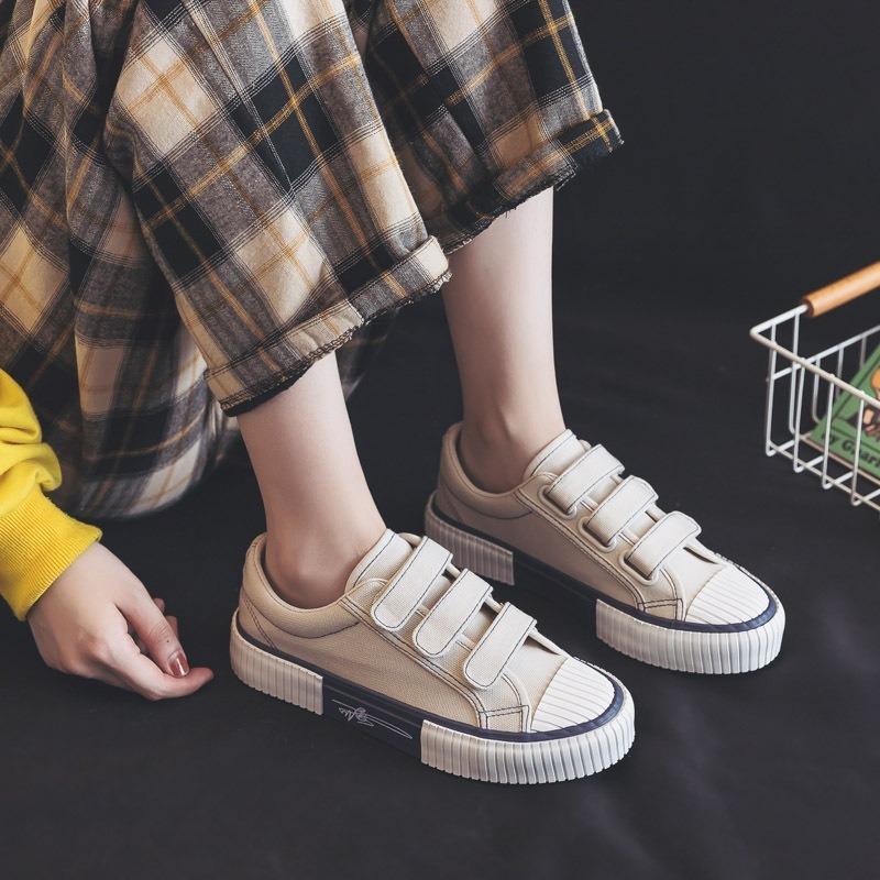 Women's shoes Velcro canvas shoes new spring and autumn casual versatile board shoes little white shoes tide 9