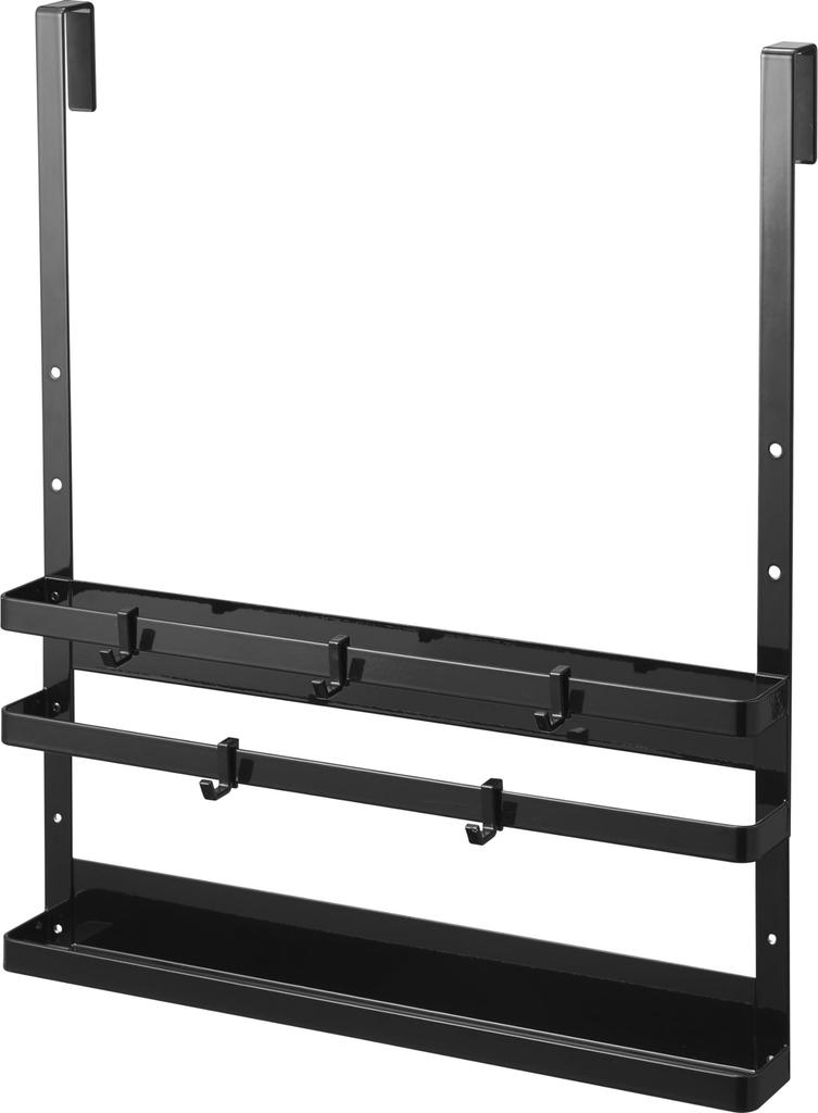 Yamazaki Jitsugyo Sink Door Cutting Board Tray Holder Black W38 x x Tower Kitchen Door Back Storage Height Adjustable Hook Included 1976 & Approx.