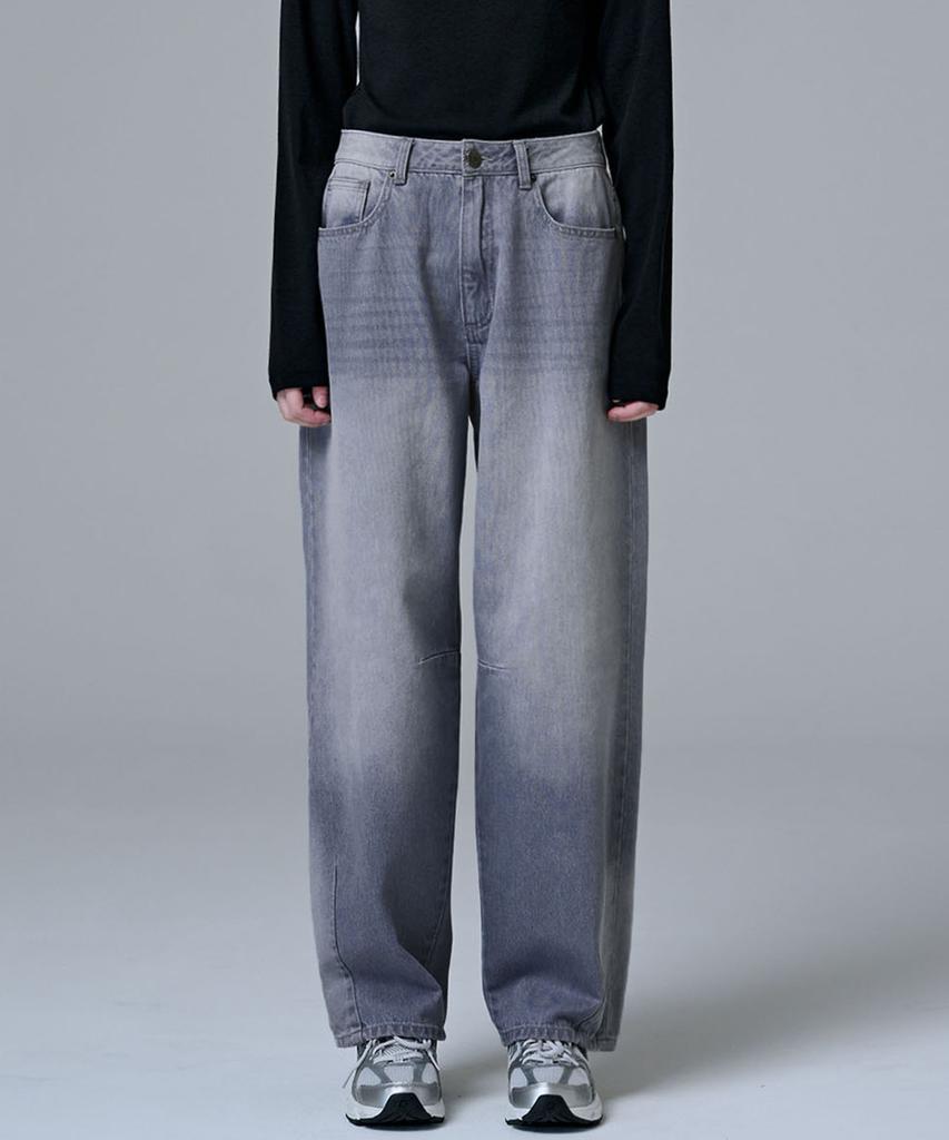 MALOUPE 9148 Balloon Fit Mid-Rise Denim (Grey)
