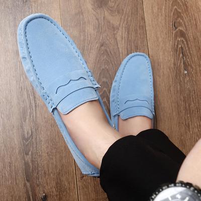 Mode Klassieke Suède Leer Heren Loafers Comfortabele Slip-on Buitenschoenen Zachte Zool Heren Moccasins Handgemaakt Kleur Elegante Platte Schoenen