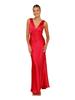 In Stock: 25th Anniversary V-Neck Slim Evening Dress - European & American Style, Solid Color