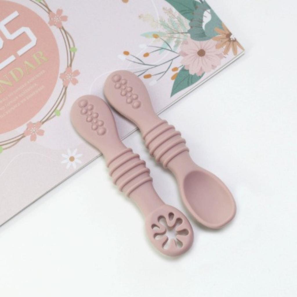 Baby Feeding Set Dual Head Spoon Silicone Infant Teething Spoon Soft Food Grade Training Utensils for Weaning and Feeding