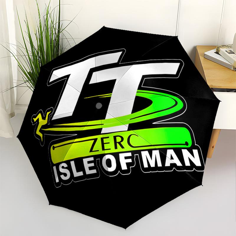 Tt Zerc Isle Of Man Automatic Opening And Closing Umbrella Cartoon Logo Design Portable And Foldable For All Seasons Traveldailysmall Luxuryoutdoor