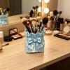 Dressing Table Brush Holder Satin Bow Bag Makeup Holder, 3D Printed Beauty Tool Organizer Cosmetic for Desk, Large Bowknot Pouch Pencil Storage