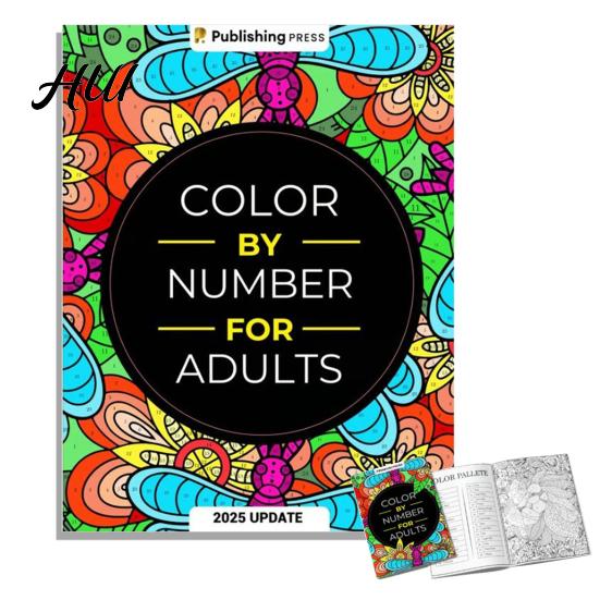 Libro da Colorare Adulti Resistente Colora per Numero per 75 Bellissimi Disegni Terapia dell'Ansia Rilassamento Sollievo dallo Stress Dimensioni Piccole