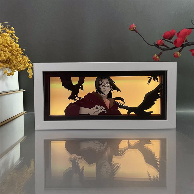 Naruto Anime Paper Carving Lamp: Desktop Ornament & Photo Frame Figurine
