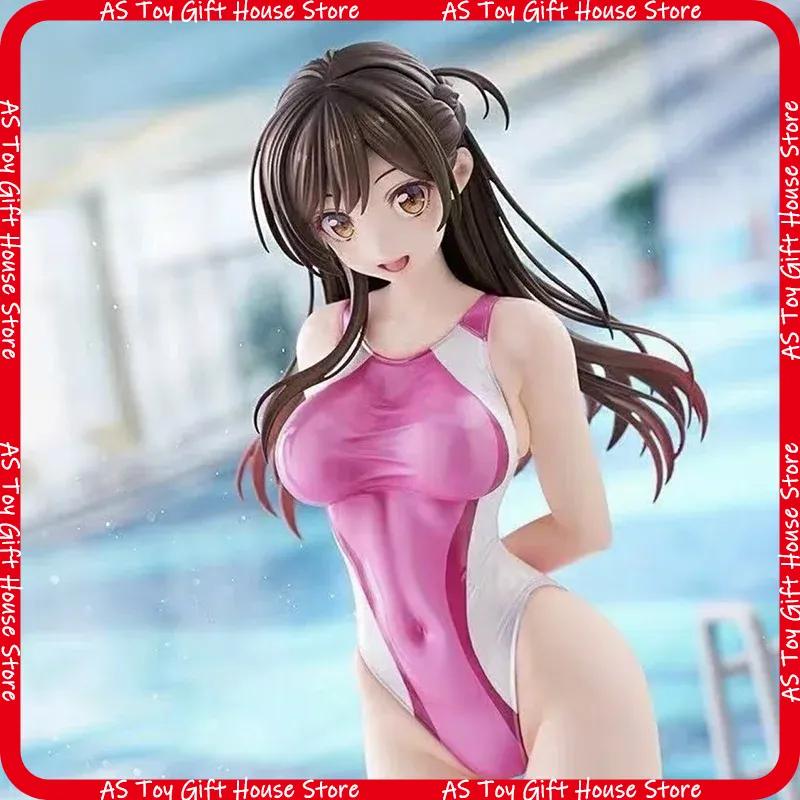 Anime Action Figure Rent Girlfriend Chizuru Mizuhara Competitive Swimwear Pose Collectible Model Doll Otaku Gift For Collection