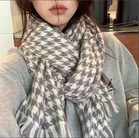 New solid color wool scarf, soft waxy in autumn and winter, warm in winter, shawl thickened Meira student couple scarf
