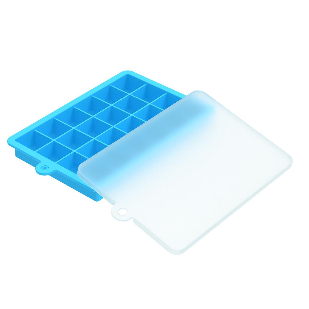 24 Hole Silicone Ice Tray Square Box Auxiliary Food Puree Cheese Jelly Mold Bar Kitchen Tool Cocktail Cube Ice Mold With Lid