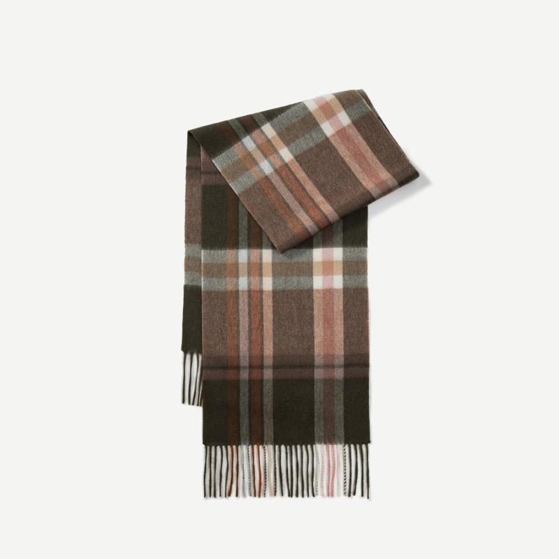High quality plaid 100% wool scarf, female Korean atmosphere scarf, versatile simple fringed shawl