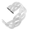 Women Vintage Woven Bracelet Silver Plated Copper Bangle Girls Ethnic Style Wristband Wrist Jewelry