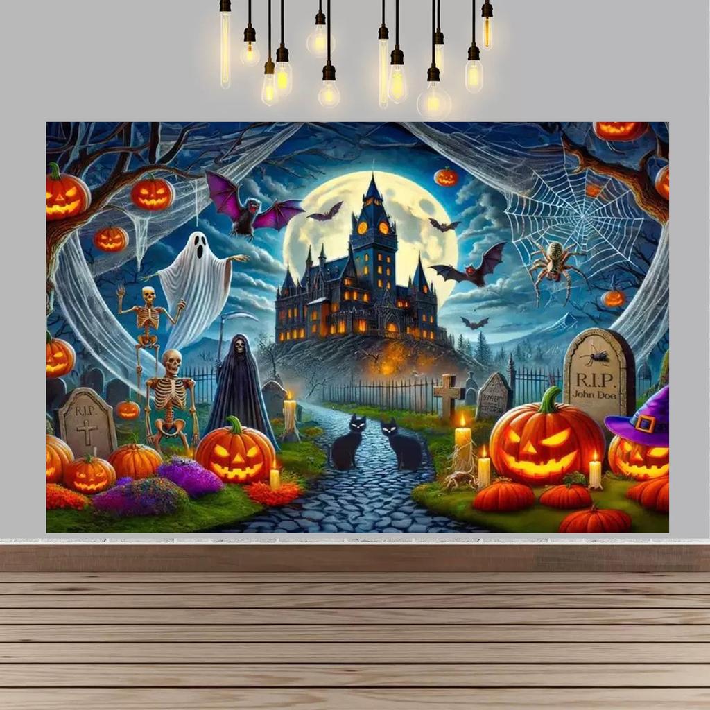 Halloween Party Decor Backdrop Halloween Ghost Bloody And Terrifying Haunted House Ghost Decor Party Supplies Photography Props