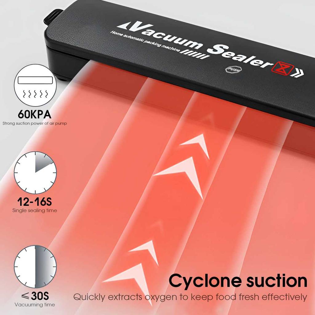 220V EU Plug Food Vacuum Sealer Packaging Machine with Free 10pcs Vacuum Bags Household Kitchen Food Vacuum Sealing