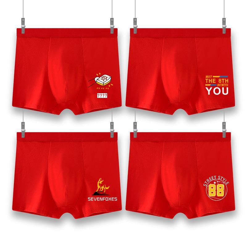 Plus Size Men's Year of the Rat Red Boxer Briefs