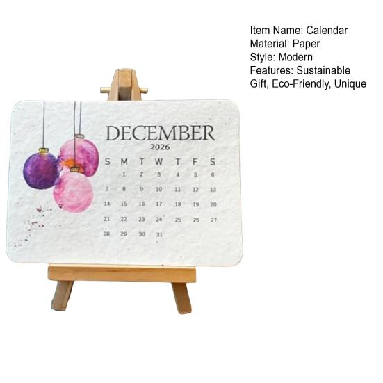 Plantable Seeds Paper Calendar 2026 Biodegradable Plantable Calendar with Wildflower Seeds Monthly Growable Planner for Eco-Friendly Office & Home