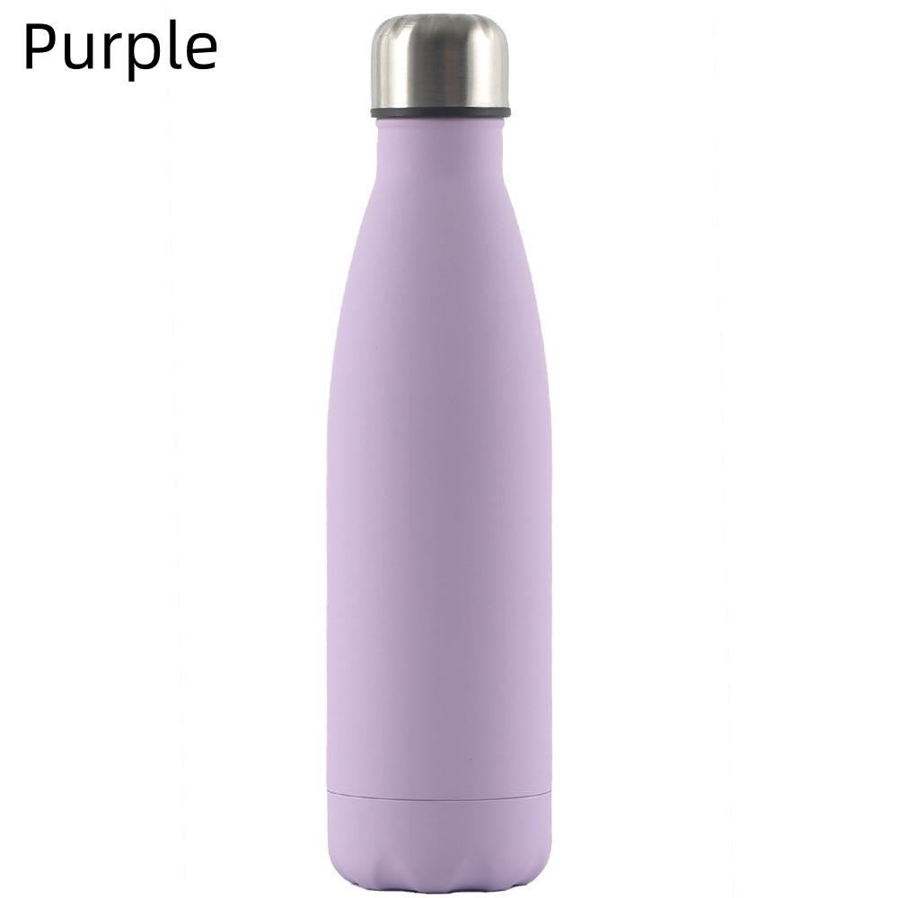 

Бутылка для воды из нержавеющей стали с двойными стенками объемом 500 мл, термос, сохраняющий горячую и холодную колу, термос, спортивная индивидуальная 500ml фиолетовый