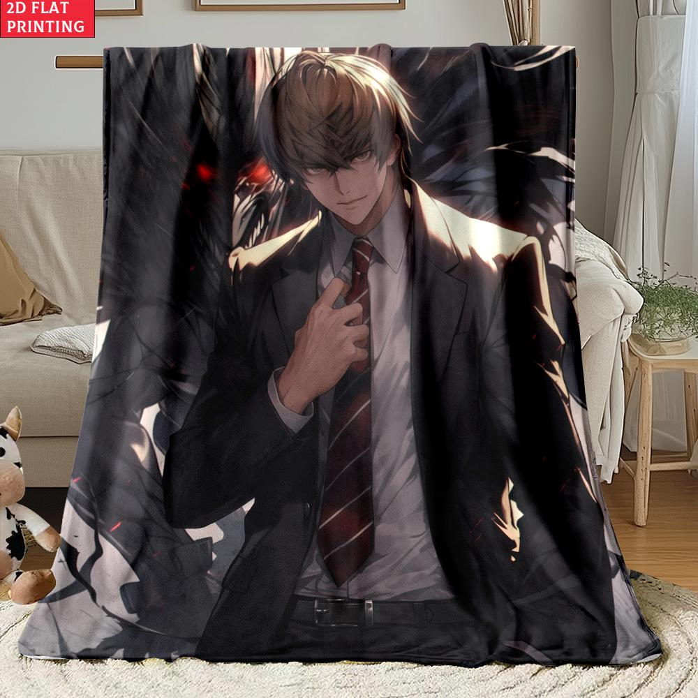 Light Yagami Print Thin Flannel Blanket for Bedrooms,Living Rooms,Sofas Blankets,Lunch Breaks,blankets Fluffy Blanket