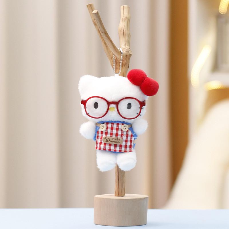 Sanrio Kuromi Plush Keychain Cute Soft Stuffed Animal For Bags And Keys KT Cat