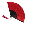 62KD Foldable Flower Lace Fabric Hand Fan Portable Decorative Props Chinese Handheld Fan For Event Festivals Celebration Gift