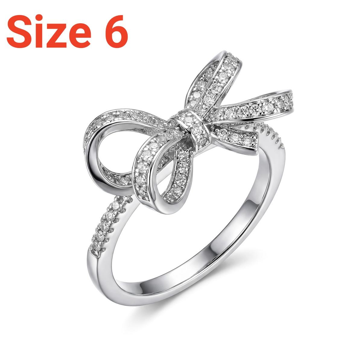 

Exquisite Ribbon Bowknot Inlaid CZ Zircon Rings For Women Men Elegant Cute Bow Knot Wedding Bands Ring Luxury Wedding Jewelry