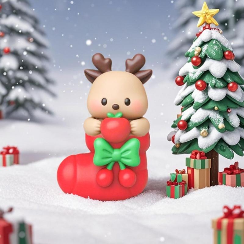 Festival Silicone Christmas Deer Boot Candle Mould for Craft and Holiday Decorations