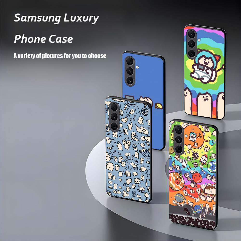 Hot Cartoon EverydayOneCat Phone Case For Samsung Galaxy S26 S25 S24 S23 S22 S21 Plus Ultra Note20 Soft Black