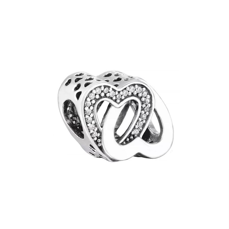 NEW Pavé Bead Sparkling Paw Print Flower Heart Charm Fit Original European 925 Sterling Copper Bracelet DIY Women Zircon Gift