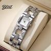 Orologio da polso formale da donna Braccialetto con strass Quadrante quadrato Classico Casual