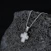 Baguette Cut Iced Out Double Layer Cross Pendant Necklace For Men/Women Gold Plated Stainless Steel Hip Hop Jewelry