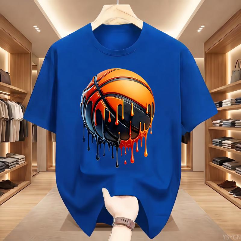 Unisexs Dripping Basketball Graphic TShirt Streetwear Hip Hop Tee Oversized Fit WHITE Top for Unisex Trendy Summer Style
